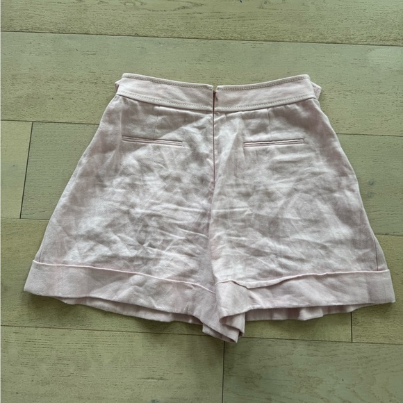 Zimmerman High Tide Button Embellished High Waisted 100% Linen Shorts - Picture 8 of 13